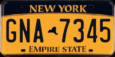 NY license plate GNA7345
