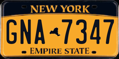NY license plate GNA7347