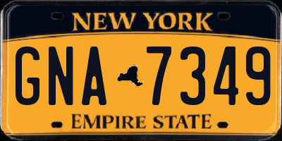 NY license plate GNA7349
