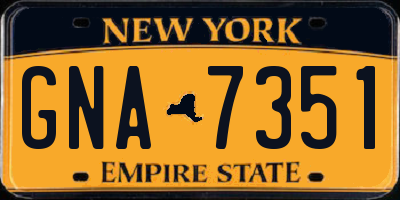 NY license plate GNA7351
