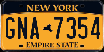 NY license plate GNA7354