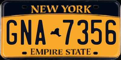 NY license plate GNA7356