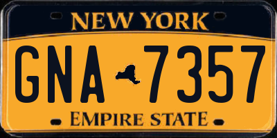 NY license plate GNA7357