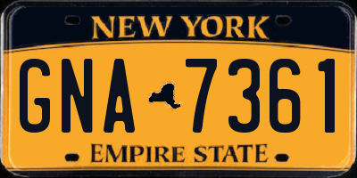 NY license plate GNA7361