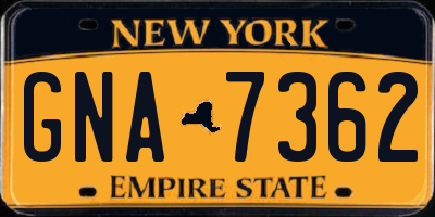 NY license plate GNA7362
