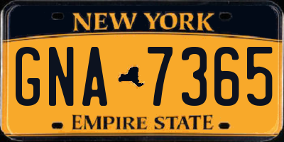 NY license plate GNA7365