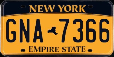 NY license plate GNA7366
