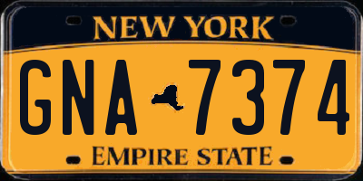 NY license plate GNA7374