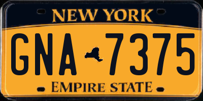 NY license plate GNA7375