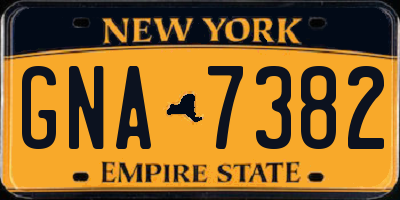 NY license plate GNA7382