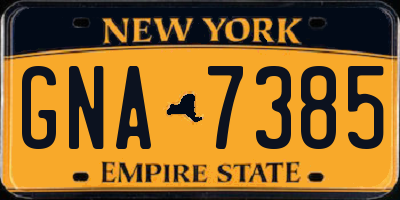 NY license plate GNA7385