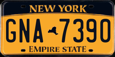 NY license plate GNA7390