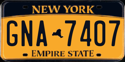 NY license plate GNA7407