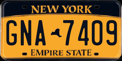 NY license plate GNA7409
