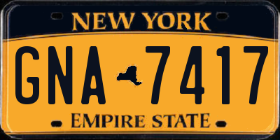 NY license plate GNA7417