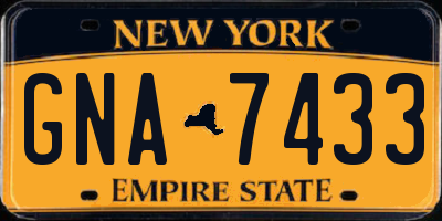 NY license plate GNA7433