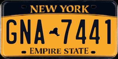 NY license plate GNA7441