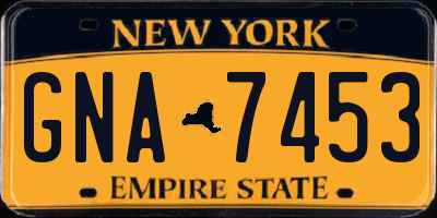 NY license plate GNA7453