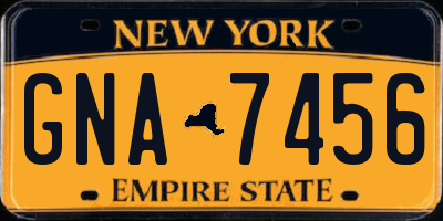 NY license plate GNA7456