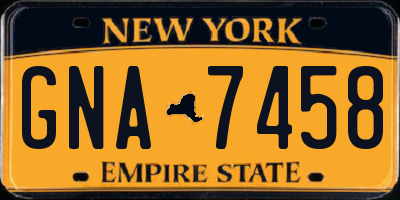 NY license plate GNA7458