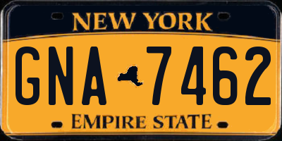 NY license plate GNA7462
