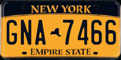 NY license plate GNA7466