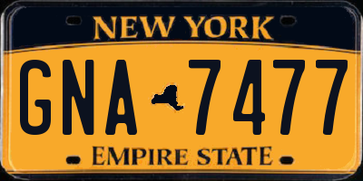 NY license plate GNA7477
