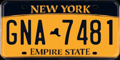 NY license plate GNA7481
