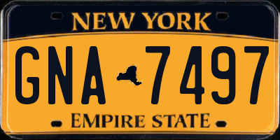 NY license plate GNA7497