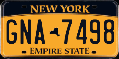 NY license plate GNA7498