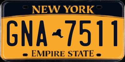 NY license plate GNA7511