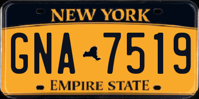 NY license plate GNA7519