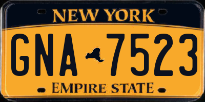 NY license plate GNA7523