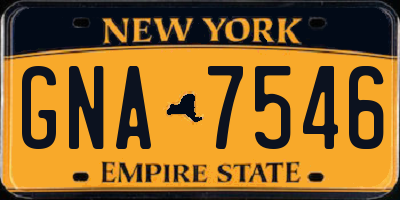 NY license plate GNA7546