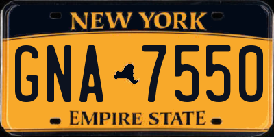 NY license plate GNA7550
