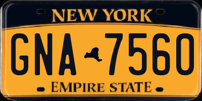 NY license plate GNA7560