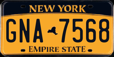 NY license plate GNA7568