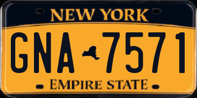 NY license plate GNA7571