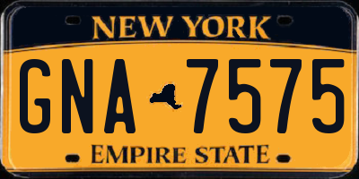 NY license plate GNA7575
