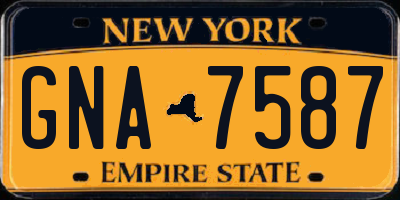 NY license plate GNA7587
