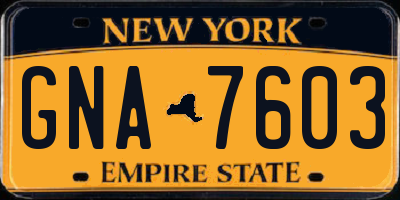 NY license plate GNA7603