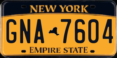 NY license plate GNA7604