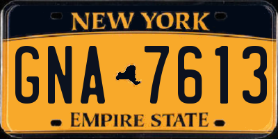 NY license plate GNA7613