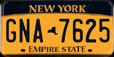 NY license plate GNA7625