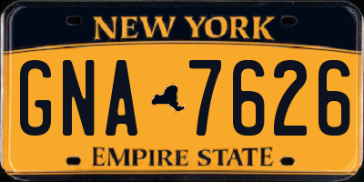 NY license plate GNA7626