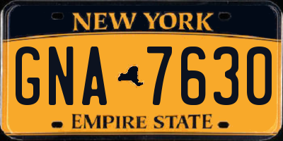 NY license plate GNA7630