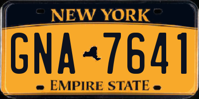 NY license plate GNA7641