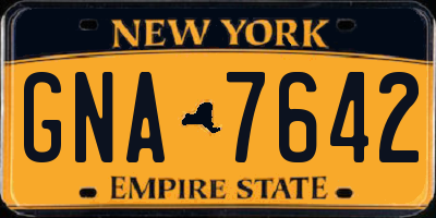 NY license plate GNA7642