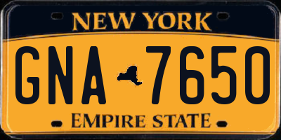 NY license plate GNA7650