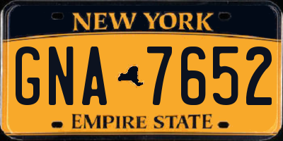 NY license plate GNA7652